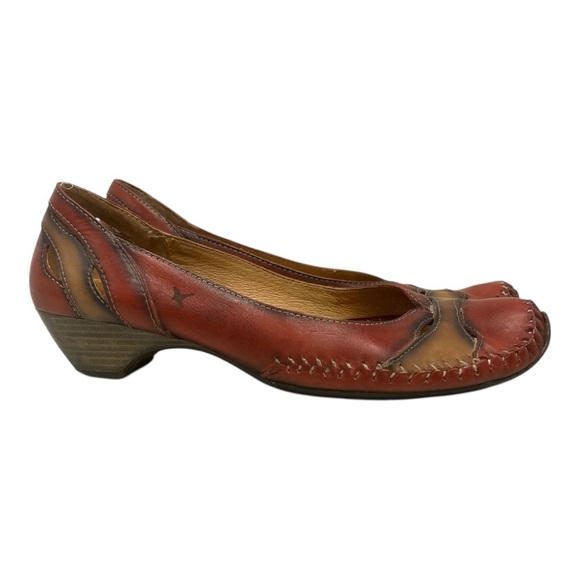 Pikolinos Red & Brown Leather Bohemian Slip On Comfort Shoes Women’s 42 - Picture 2 of 13